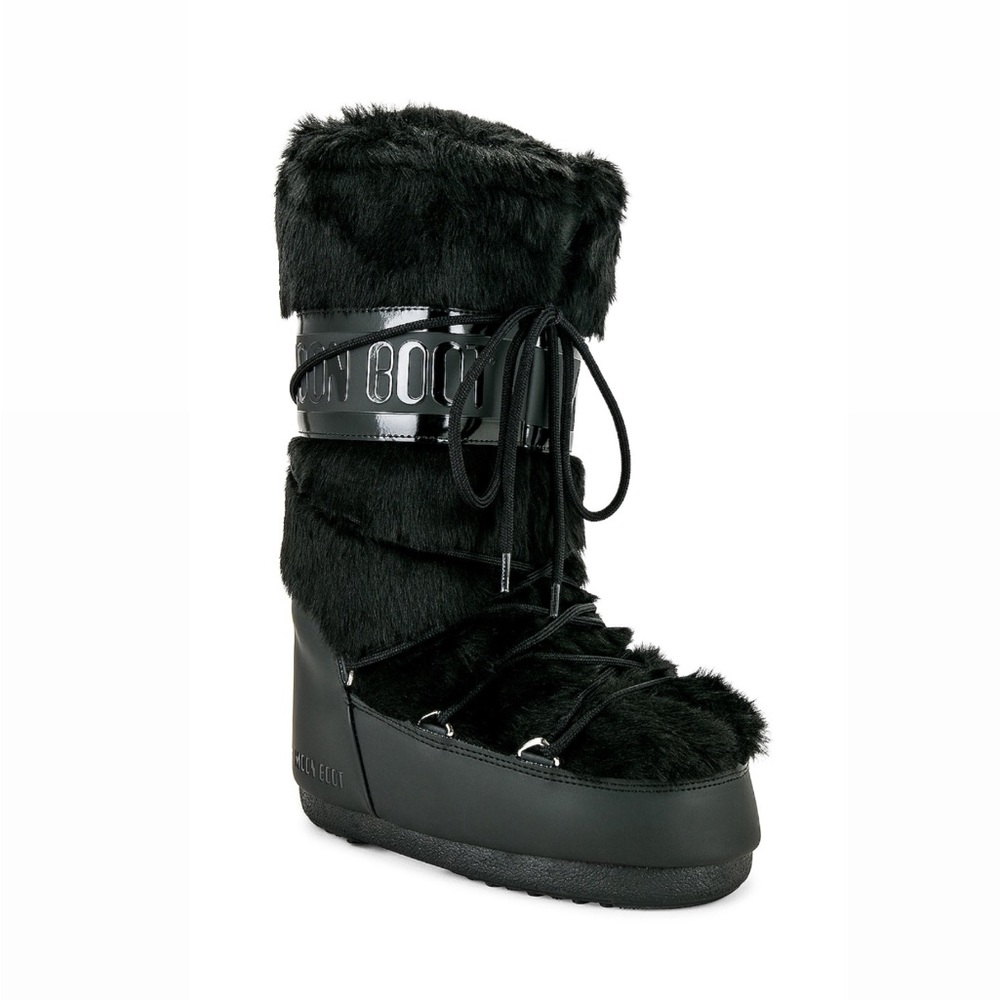 ICON FAUX FUR MOON BOOT in Black